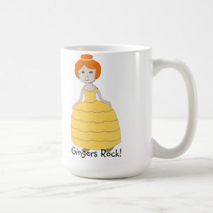 Fille rousse Robe jaune longue "Gingers Rock" Mug