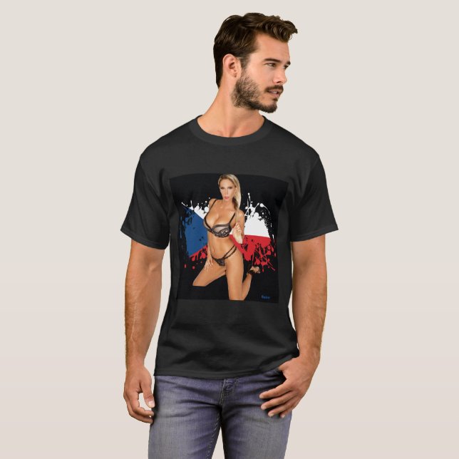 Fille sexy de bikini sur le T-shirt d'arrière - (Devant entier)