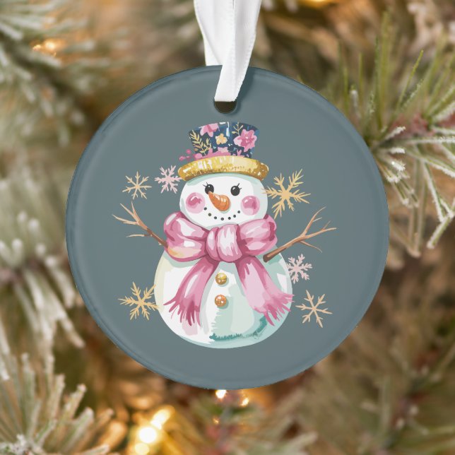 Fille Snowman hiver vacances Noël mignonne (Arbre)