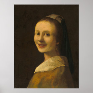 Fille souriante - Johannes Vermeer Poster d'art