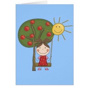 Fille sur le T-shirts et les cadeaux d'oscillation