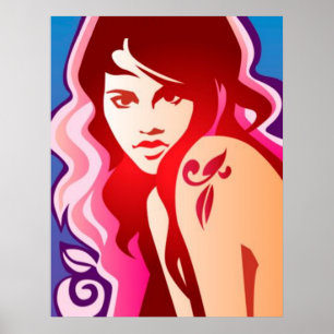 Fille tatouée - Poster