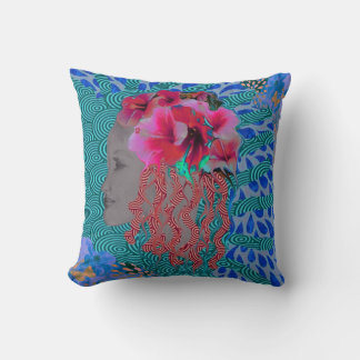 Fille Tropicale  Coussin