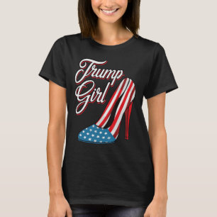 Fille Trump 2025 Talons Hauts Drapeau Américain Fe