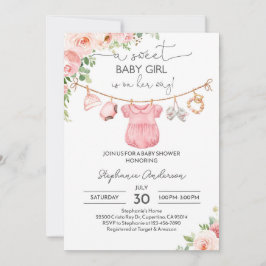Fille Vêtements de bébé Baby shower Invitation Un