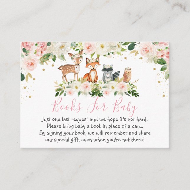 Fille Woodland Blush Floral Cartes de demande de r (Devant)