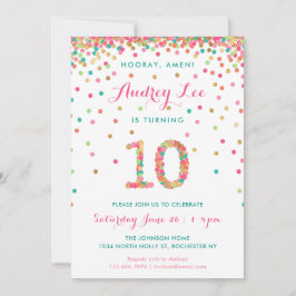 Filles 10e anniversaire Invitation fête d'annivers