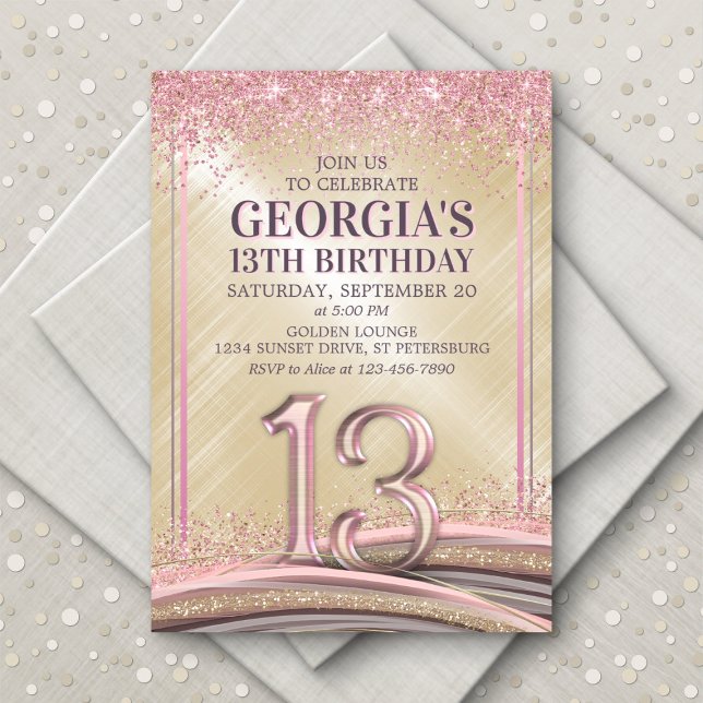 Filles 13e anniversaire Invitation (Créateur téléchargé)