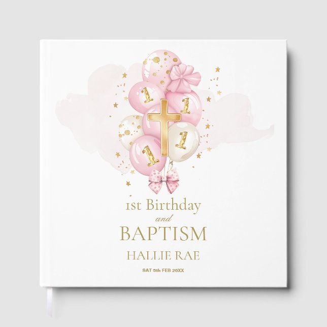 Filles 1er anniversaire & Baptême Keepsaké Livre d (Recto)