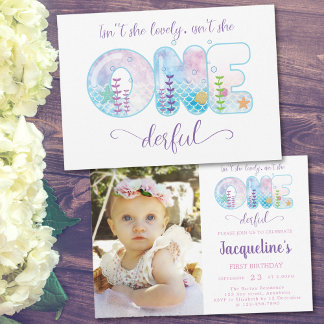 Filles 1er anniversaire Invitation photo