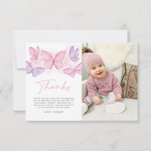 Filles 1er anniversaire papillon photo Carte de re