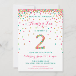 Filles 2e anniversaire Invitation fête d'anniversa