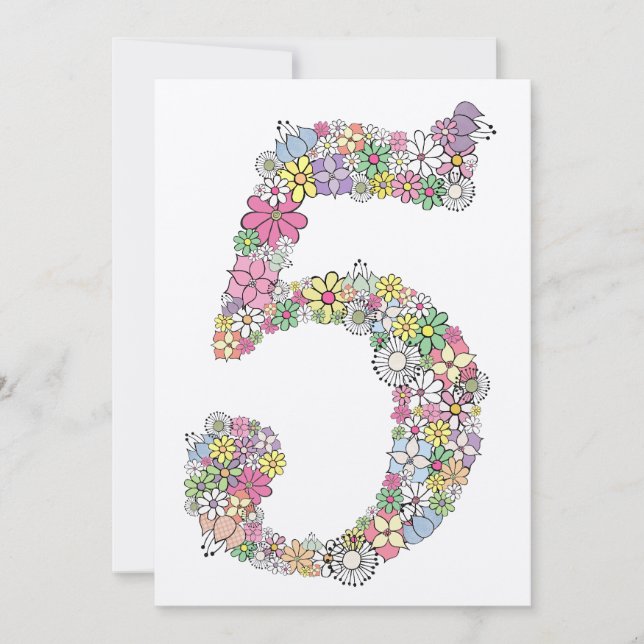 Filles 5e anniversaire fête Invitation personnalis (Devant)