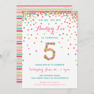 Filles 5e anniversaire Invitation fête d'anniversa