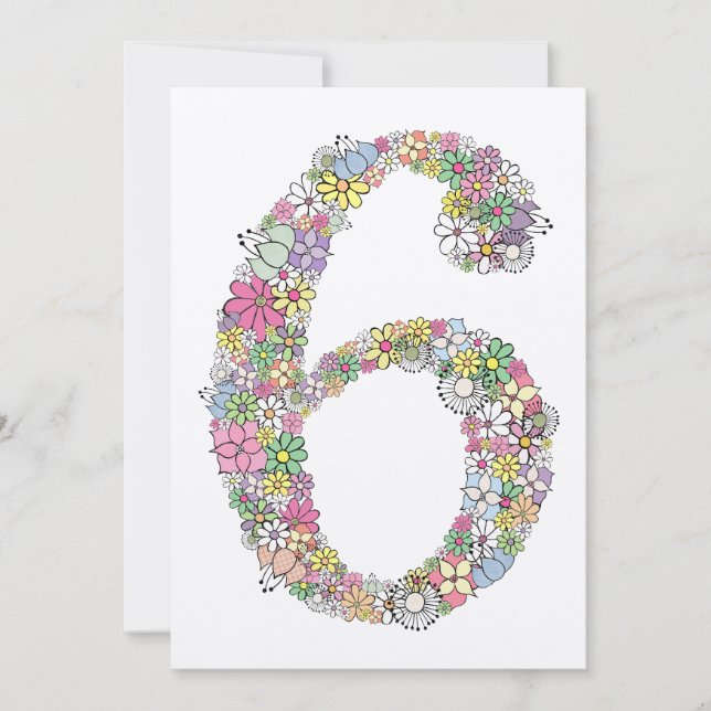 Filles 6e anniversaire fête Invitation personnalis (Devant)