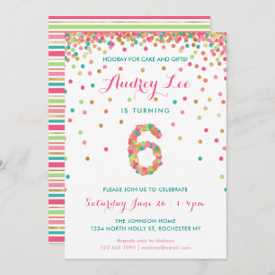 Filles 6e anniversaire Invitation fête d'anniversa