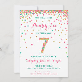 Filles 7e anniversaire Invitation fête d'anniversa