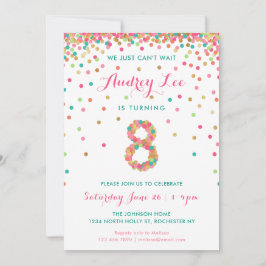 Filles 8e anniversaire Invitation fête d'anniversa