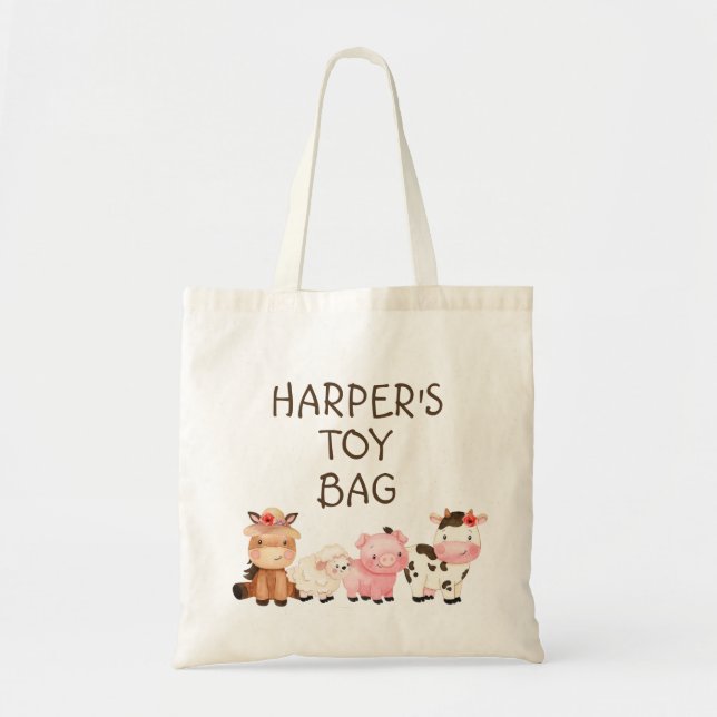 Filles Animaux de ferme Sac fourre-tout personnali (Devant)
