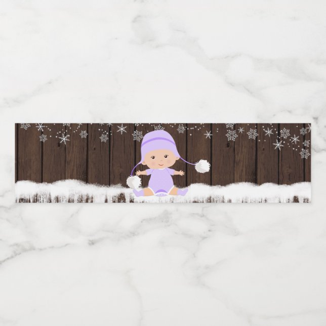 Filles Baby shower à neige Étiquettes de bouteille (Étiquettes simples)