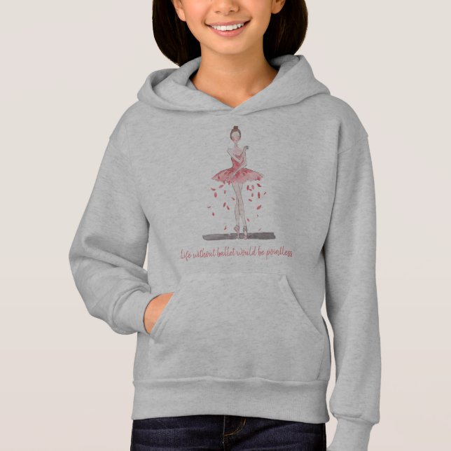 Filles ballerine danseur ballet sweatshirt sweat - (Devant)