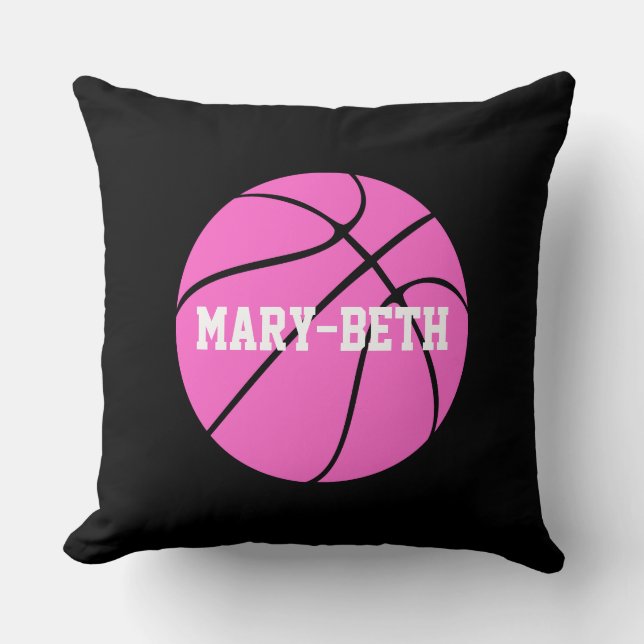 Filles Basketball Nom personnalisé Oreiller à lanc (Recto)