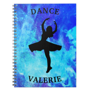 Filles Blue Galaxy Carnet de danse avec nom