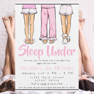 Filles branchées Invitation Pyjama Party sans nuit