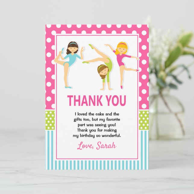 Filles Cartes de remerciements gymnastiques (Debout devant)