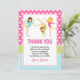 Filles Cartes de remerciements gymnastiques