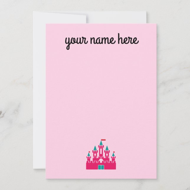 Filles Castle personnalisé Cartes pour notes de pa (Devant)