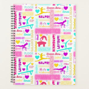 Filles colorées Gymnastique Glossaire Typographie