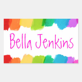 Filles couleur nom de peinture rose id autocollant