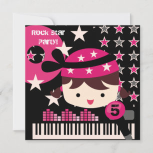Filles customisées Rock Star Invitations Anniversa