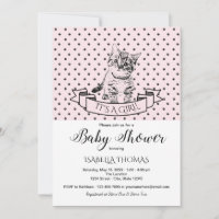 Filles Cute Kitten Baby shower Invitation