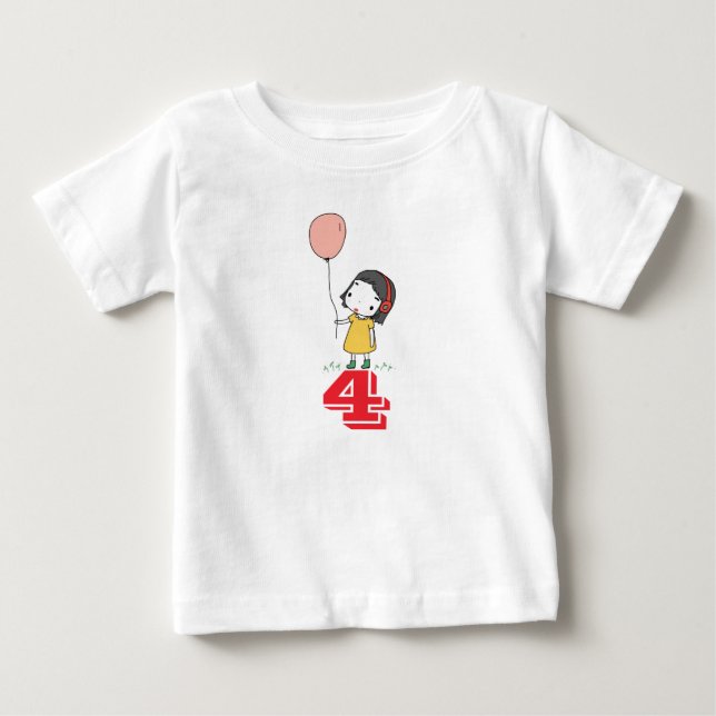 FILLES DE 4 ANS (QUATRE) T-SHIRTS (Devant)