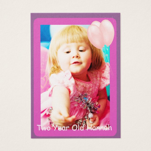 Filles de deux ans Anniversaire Cartes photos (Devant)