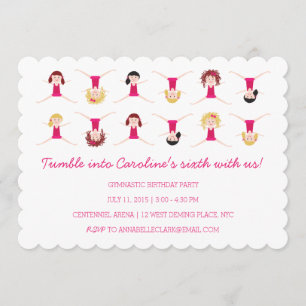 Filles de gymnaste Invitation d'anniversaire