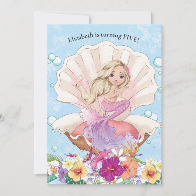 Filles De Sirène Sous La Mer Invitation Anniversai (Devant)