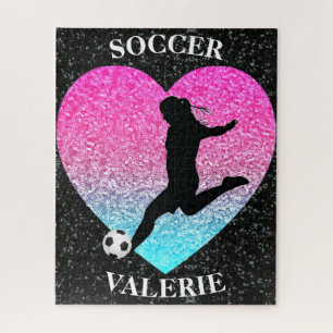 Filles de soccer Glam Personnalisé Jigsaw Puzzle