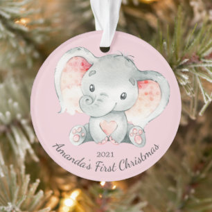 Filles éléphant adorables Premier Noël Ornement