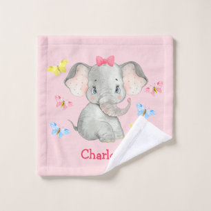 Filles Eléphantes de bébé personnalisées rose 