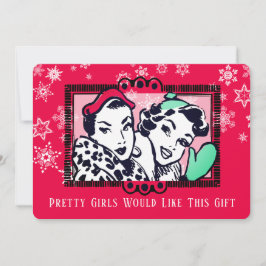 Filles fait main tricot crochet carte de Noël