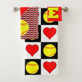 Filles Fastpitch Softball Player Love Salle de bai