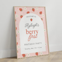 Filles fraises Premier anniversaire | AFFICHE DE B