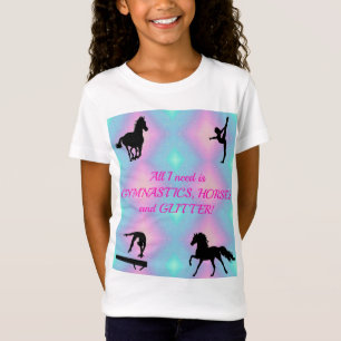 Filles Gymnastique, Chevaux, T-shirt Parties scint