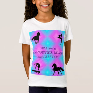 Filles Gymnastique, Chevaux, T-shirt Parties scint