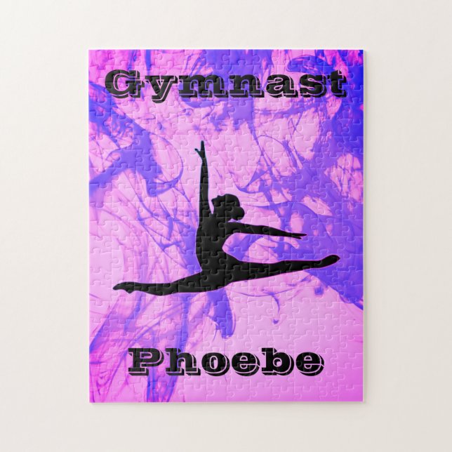 Filles Gymnastique Puzzle violet et rose (Vertical)