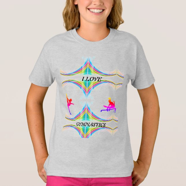 Filles I Love GYMNASTICS T-SHIRT (Devant)