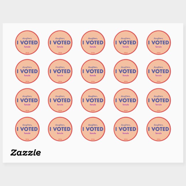 Filles J'Ai Voté Sticker Sheet (Feuille)